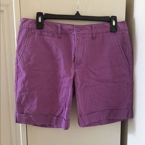 Purple Bermuda shorts